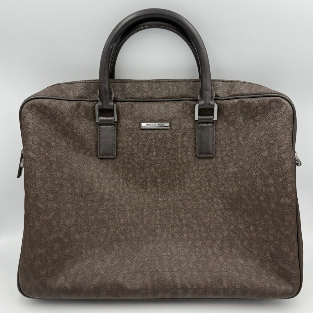 Michael Kors Signature MK Brown Men's Laptop Travel Bag